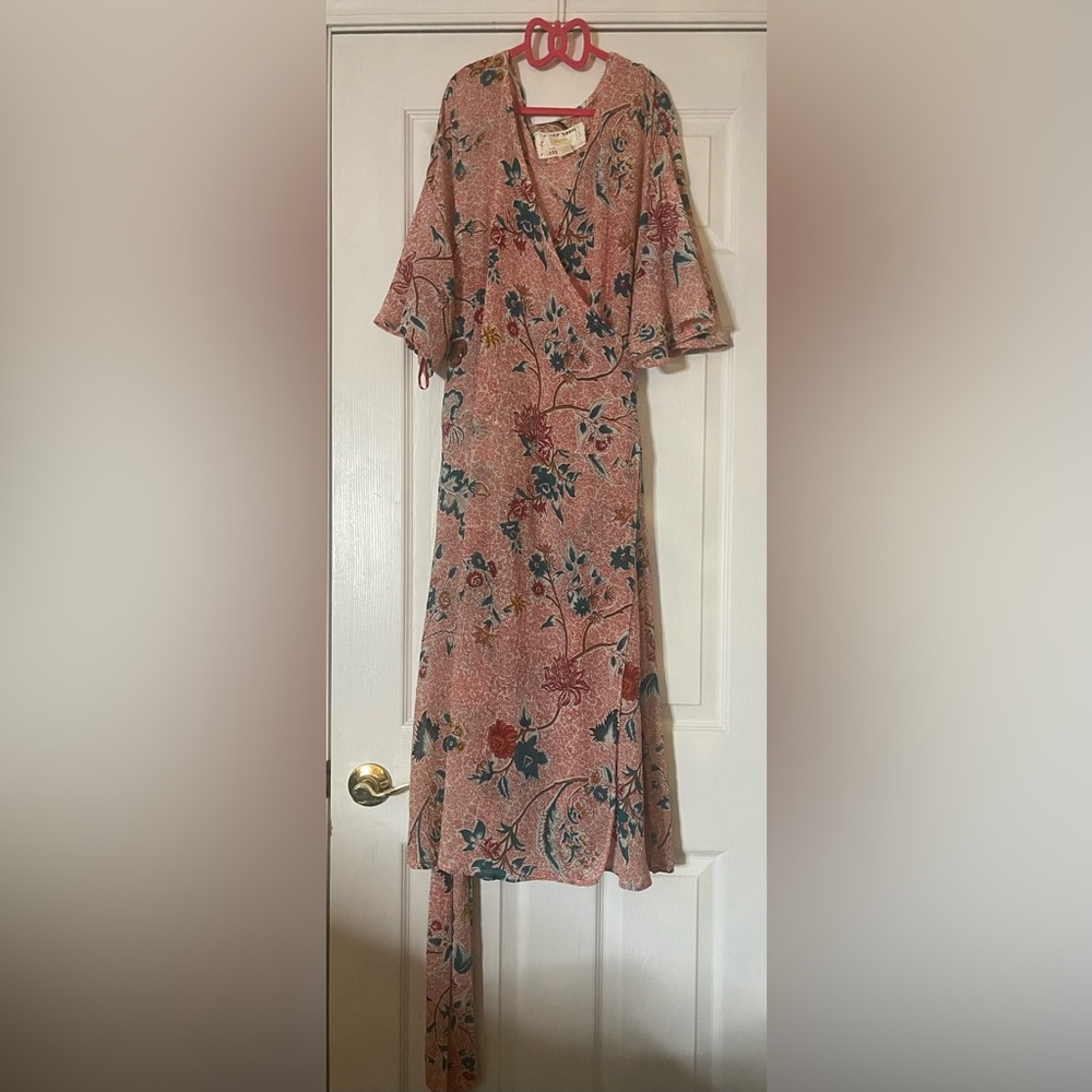 Anthropologie Maeve Adelaide Wrap Dress with Slip Large Perfect For Fall